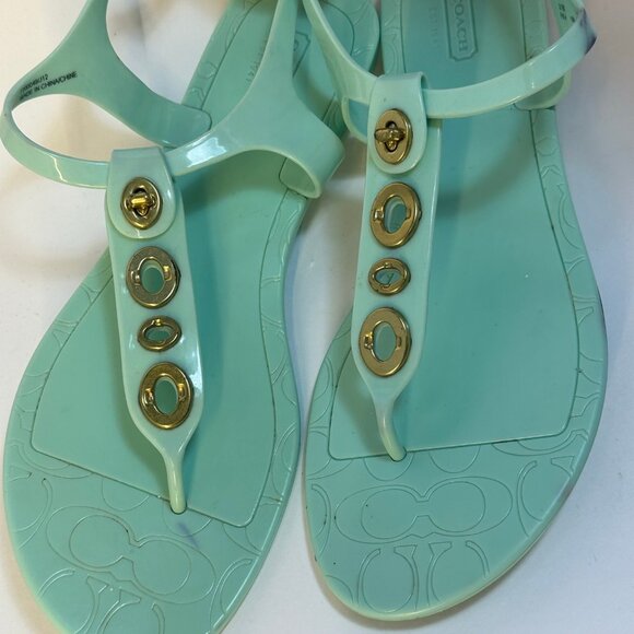 Coach Phila Jelly Sandles Mint Green Size 10B Nice - Picture 4 of 8